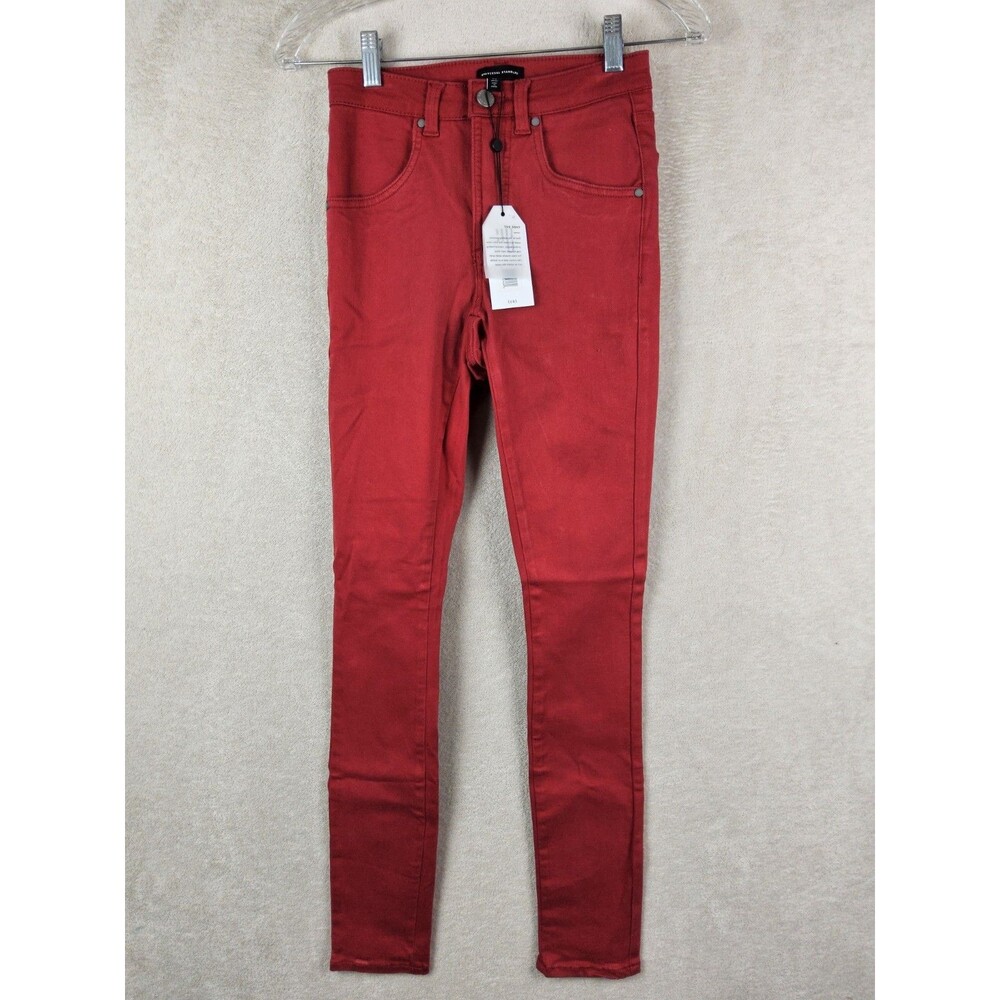 Universal Standard Women's Seine High Rise Red Denim Jeans Size 00